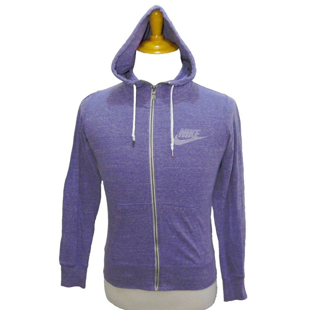 NIKE Boy's (Size Medium) Purple Full Zip Athletic Hoodie Logo Hooded Sweatshirt